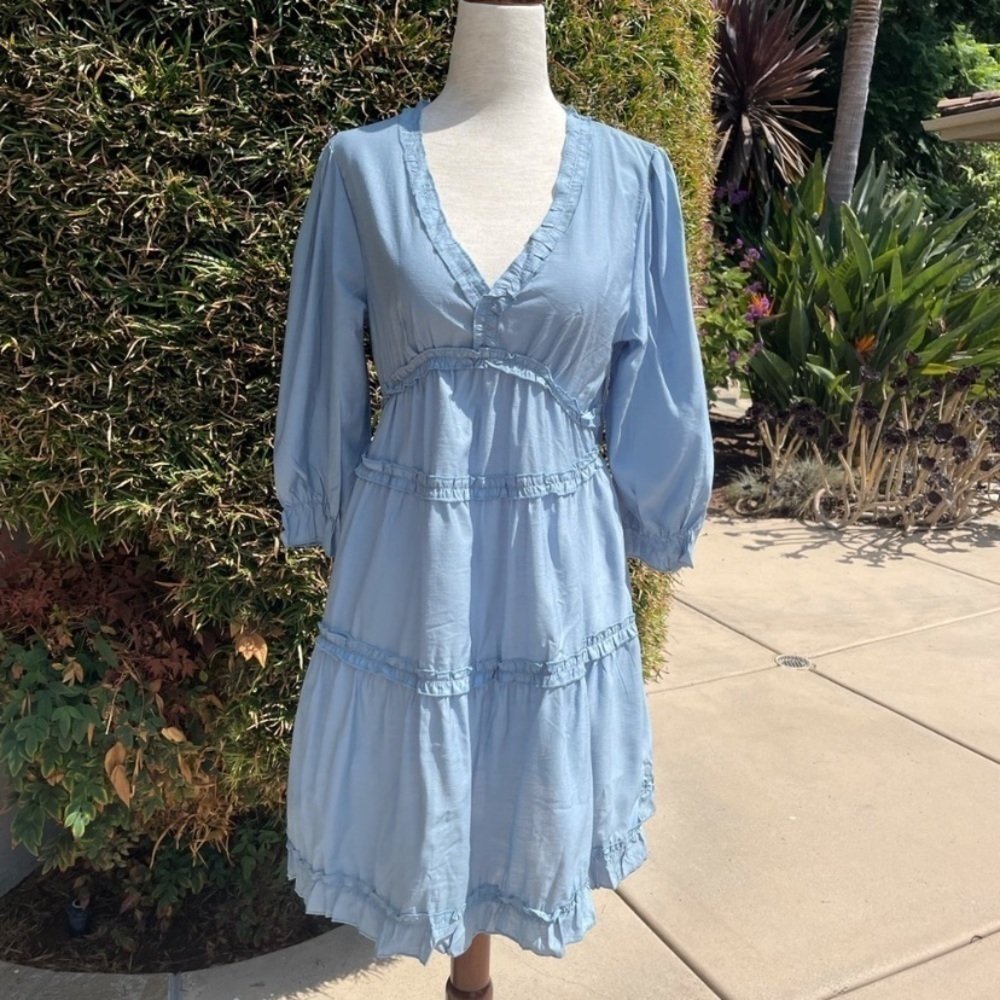 Supreme fashion Breezy long sleeve, mini dress blue - Picture 6 of 7